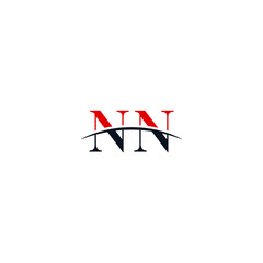 Initial letter NN, overlapping movement swoosh horizon logo company design inspiration in red and dark blue color vector