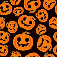 Halloween Pumpkins seamless pattern background