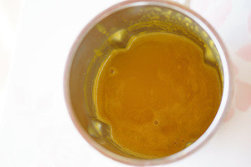 Homemade pure pumpkin soup