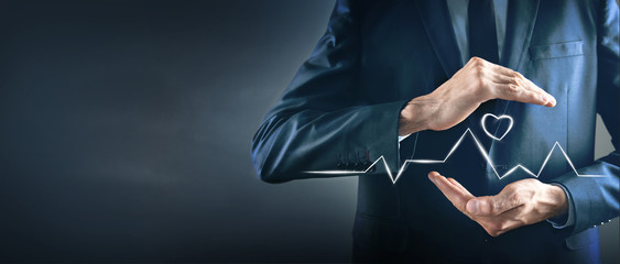 medical concept. cardiogram and heart icon