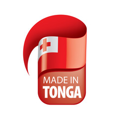 Tonga flag, vector illustration on a white background.