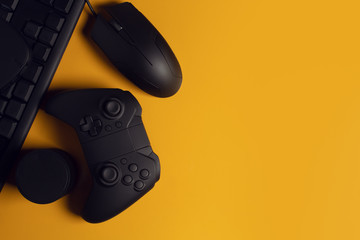 joystick controller electronic for playing game with online network connection  technology device in esport tournament challenge concept © issaronow