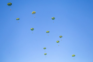 Paratroopers landing on the Ginkel heath 75 years remembrance of Operation Market Garden WOII...