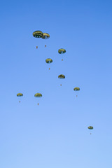 Paratroopers landing on the Ginkel heath 75 years remembrance of Operation Market Garden WOII...