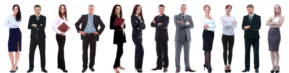group of successful business people isolated on white