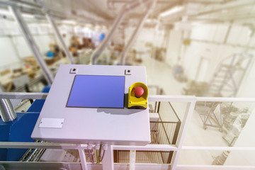 Futuristic machinery in production line