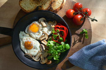 Fried Eggs In A Frying Pan