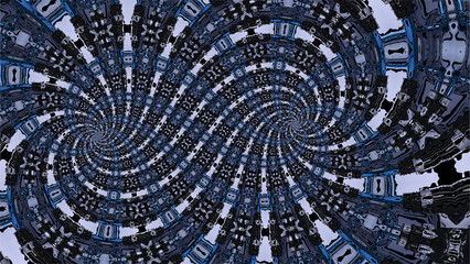 Ornate geometric pattern and artfully abstract multicolored background