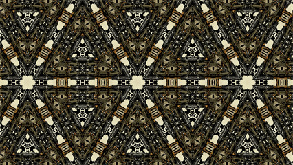 Ornate geometric pattern and artfully abstract multicolored background