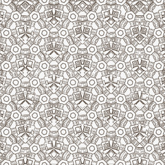 Christmas geometric hexagon grid monochrome continuous pattern