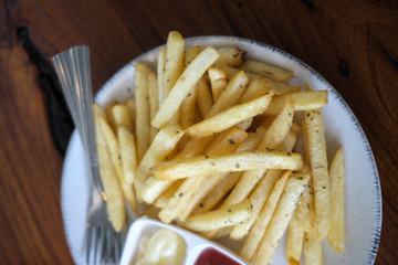 French fries food background