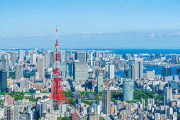 Naklejka premium 東京の風景 Tokyo city skyline , Japan.