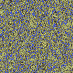 Zigzag texture wavy line abstract tracery background. in blue and yellow colors.