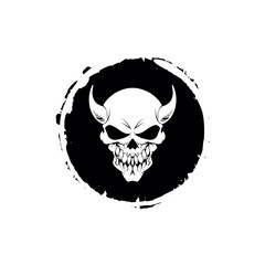 demons skull with horns. Vector illustration