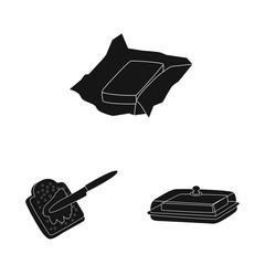 Isolated object of diet and farm symbol. Set of diet and dairy stock symbol for web.