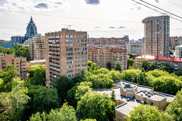  A modern area on the outskirts of Moscow with multi-storey residential buildings