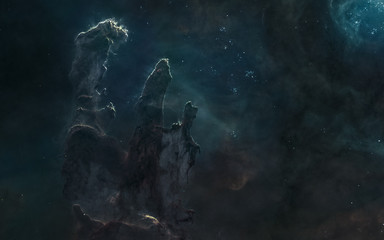 Pillars of Creation. Beauty of deep cosmic landscape. Science fiction. Elements of this image furnished by NASA © Aaron Alien