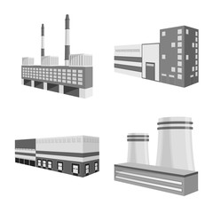 Obraz premium Vector illustration of business and building logo. Collection of business and equipment vector icon for stock.