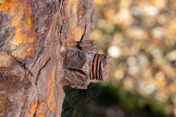 Shoeburyness anti submarine ww11 barrier going out to sea with rusted fittings