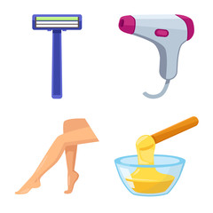 Vector illustration of shaving and hygiene logo. Set of shaving and accessories vector icon for stock.