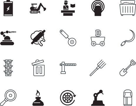 equipment vector icon set such as: group, jug, cryptocurrency, diagnostic, fresh, tank, medicine, frying, clinic, travel, excavate, highway, bottle, heat, energy, bulldozer, pan, cog, tourism, pure