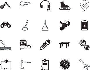 equipment vector icon set such as: warm, closed, music, training, road, tournament, inverter, toilet, device, champion, one, robotic, worker, weld, company, knowledge, motor, healthy, control