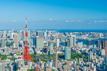 Naklejka premium 東京の風景 Tokyo city skyline , Japan.