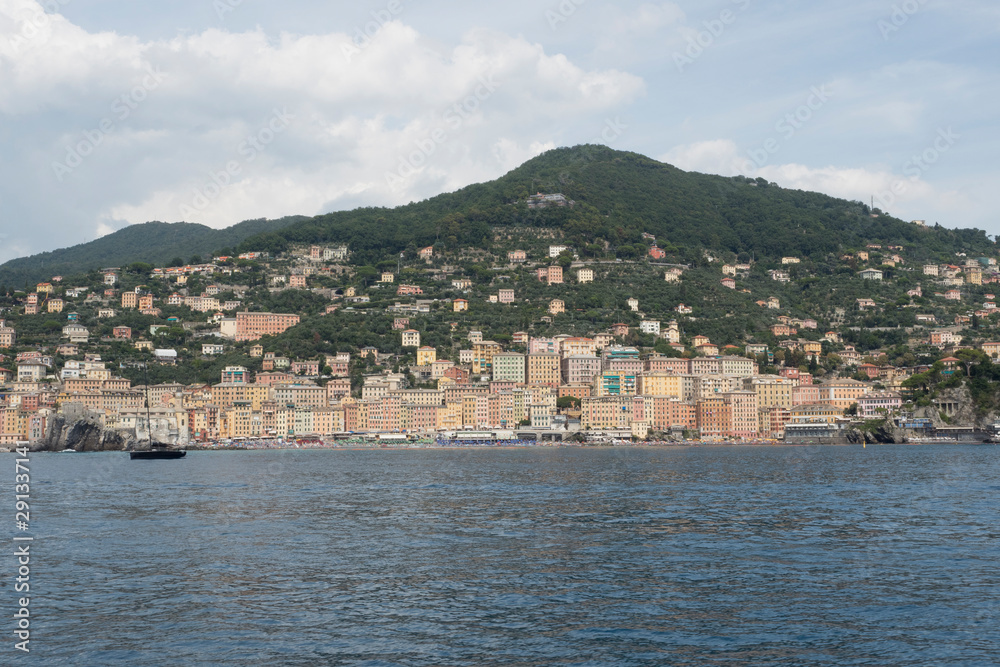 Wall mural On the ferry boat in front of Camogli