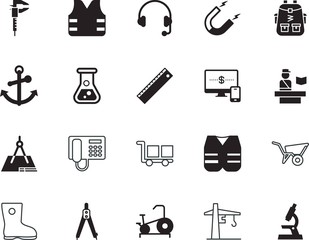 Fototapeta premium equipment vector icon set such as: barrow, tube, hauling, hook, wheel, machinery, sales, button, presentation, abstract, earnings, airport, hear, gadget, view, sharp, attraction, blue, profit