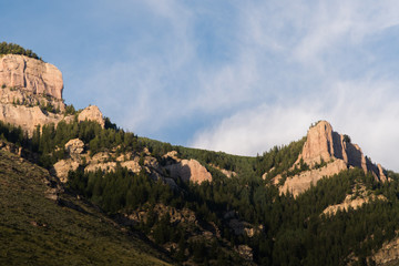 Cliffs in Minturn, Colorado duing summer. 