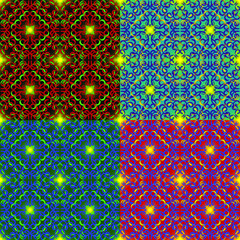 Set of different color seamless patterns