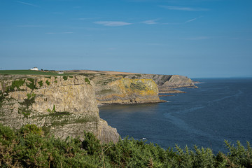 Fototapeta na wymiar Cliffs at Rhossili bay in the Gower, South Wales, UK