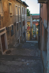 narrow street in old town in Pula Croatia 