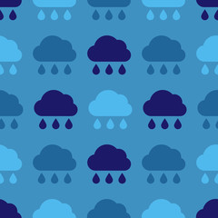 Seamless pattern of rainy clouds