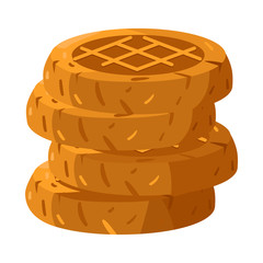 Vector illustration of cookie and peanut symbol. Set of cookie and butter stock vector illustration.