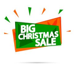 Big Christmas Sale, offer banners design template, discount tags, vector illustration