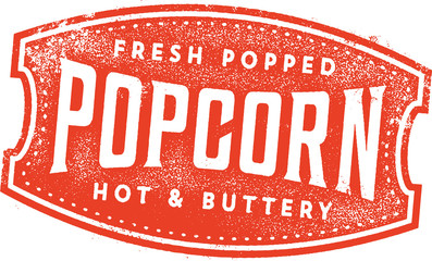 Vintage Fresh Popcorn Sign - obrazy, fototapety, plakaty