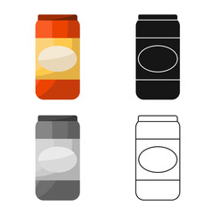Isolated object of soda and drink logo. Set of soda and cold stock vector illustration.