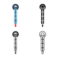 Vector illustration of thermometer and temperature symbol. Set of thermometer and progress vector icon for stock.