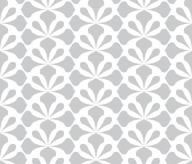 Fototapeta premium Flower geometric pattern. Seamless vector background. White and grey ornament. Ornament for fabric, wallpaper, packaging. Decorative print.