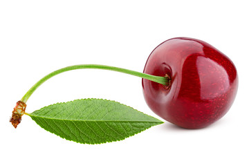 cherry isolated on white background, full depth of field, clipping path