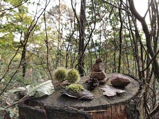 sculpture in garden