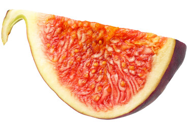 slice of fig isolated on white. Clipping Path