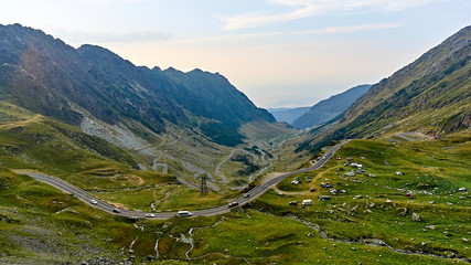 a road through the mountains in Romania called Transfagarasan