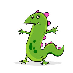 sketchy cartoon illustration of a dinosaur