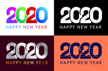 Happy new year 2020 text design, for you design