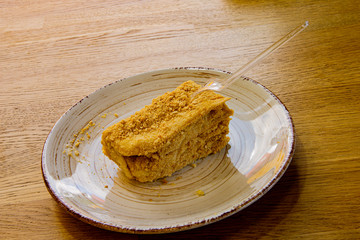 Napoleon cake on a plate