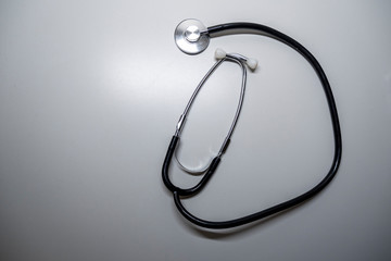 stethoscope on white background. illness