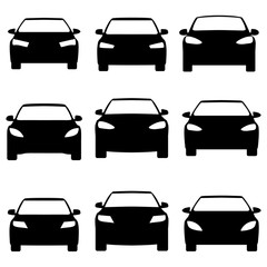 Car set icon, logo isolated on white background