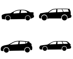 Car set icon, logo isolated on white background